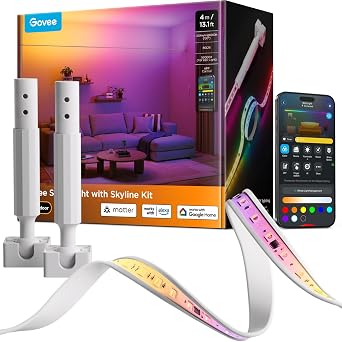 Govee RGBWWIC Strip Light with Skyline Kit 13.1ft, Smart Control, APP, WiFi