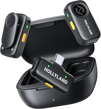 Hollyland LARK A2(2TX+1RX+Charging Case) Wireless Microphone, AI Auto-Limit