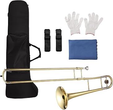 Bb Tenor Trombone Brass Slide Trombone for Beginners with Case