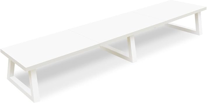 TEAMIX 42 inch Dual Monitor Riser White, Desk Organizer Stand for TV Laptop